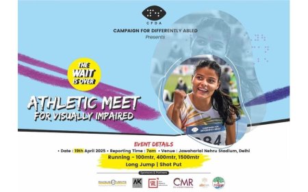 Athletic Meet for Visually Impaired on 19th April 2025 at Jawaharlal Nehru Stadium, Delhi
