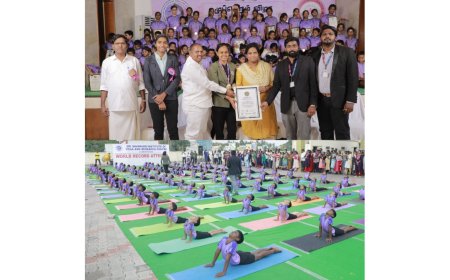 Sri Shankari Yoga Institute Marks 13 Years with International Yoga Day And New World Record Celebration
