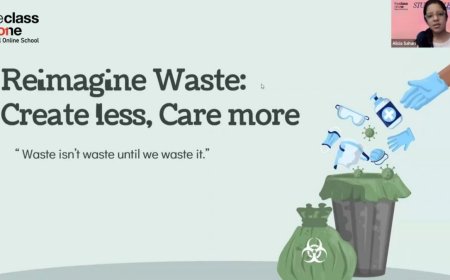 Students at The Class Of One Drive Sustainability Message Through Environmental Assembly