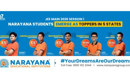 Narayana Students Excel in JEE Main 2026 with 3 100 percentile Scores and 5 State Toppers