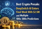 Best Crypto Presale: DeepSnitch AI Enters Final Week With $2.5M Secured and Multiple 100x-300x Predictions, LivLive and Flashpump Start Turning Heads