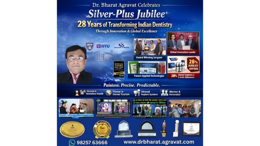 Dr Bharat Agravat Celebrates “Silver-Plus Jubilee”: 28 Years of Transforming Indian Dentistry through Innovation and Global Excellence